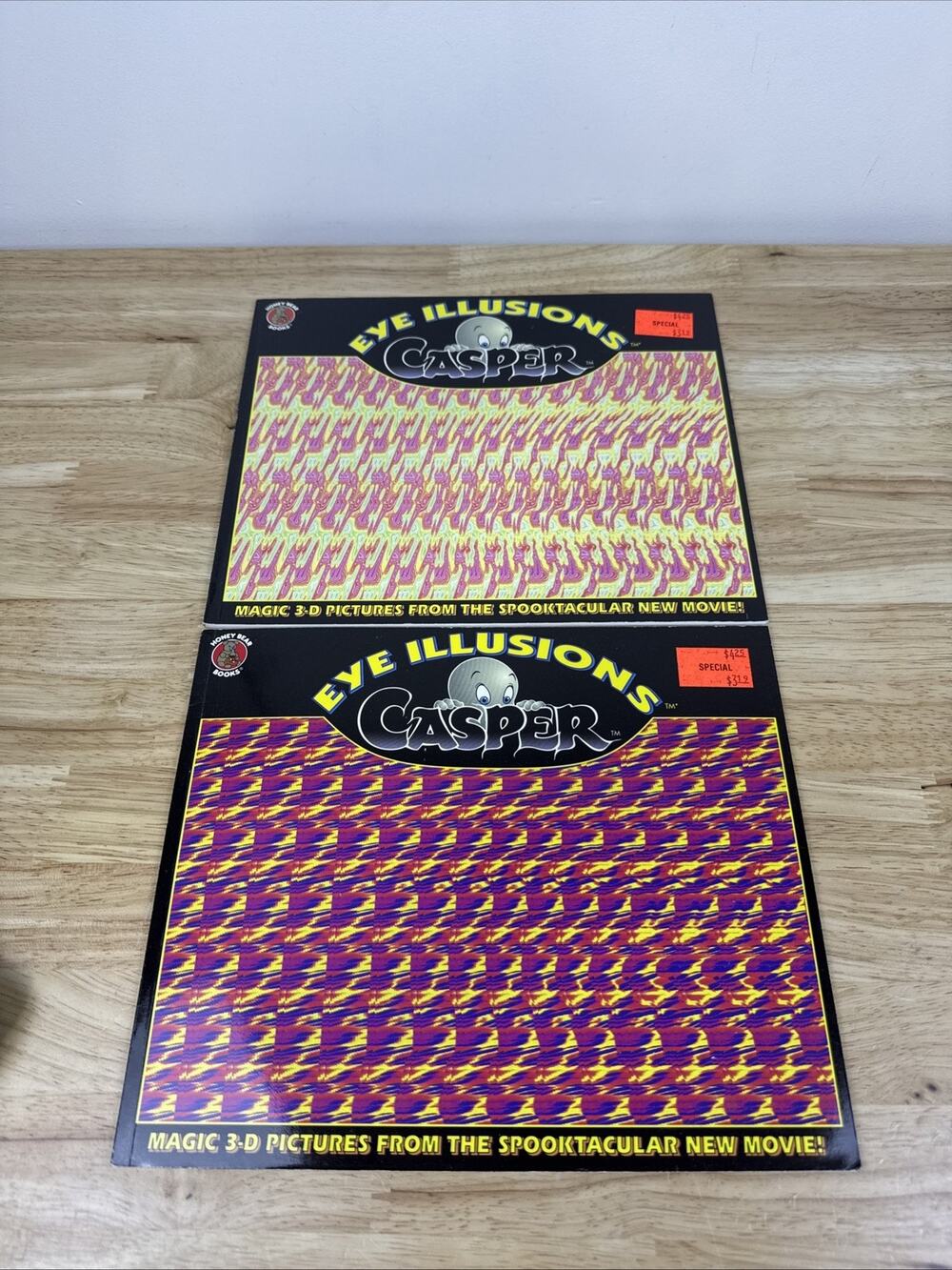 Casper Movie 3-D Magic Eye Illusion Book Vintage 1995 Lot Of 2